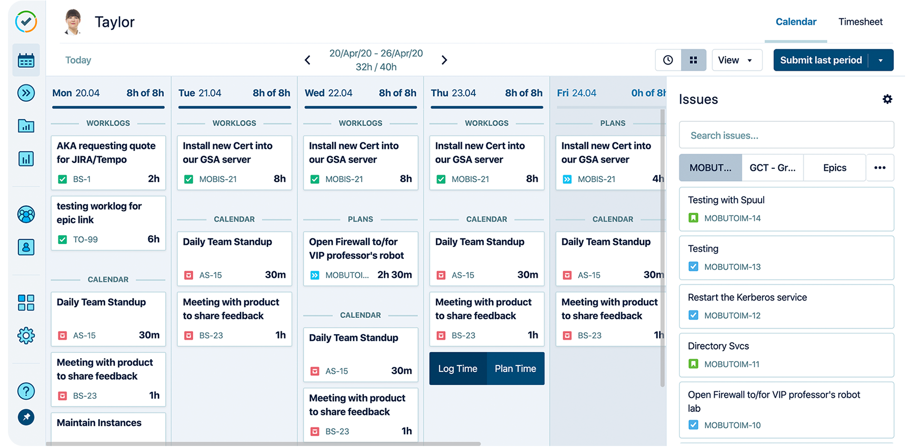 Embedded Time Tracking for Jira